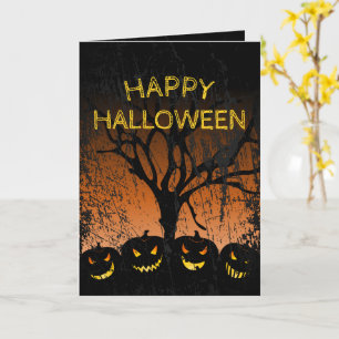 Jack-o-lantern Spooky Tree Halloween Card