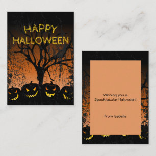Jack-o-lantern Spooky Tree Halloween Classroom Business Card