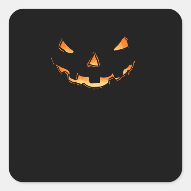 Jack-o-lantern Square Sticker (Front)