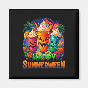 Jack-o-lantern Summerween Vibes Skeleton Summer Wa Magnet