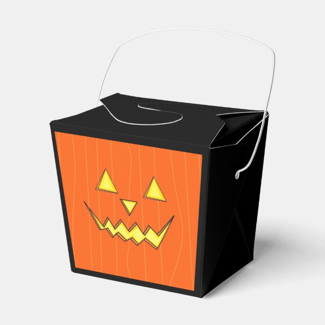 Jack-O-Lantern Take Out Style Party Favour Box (Front Side)