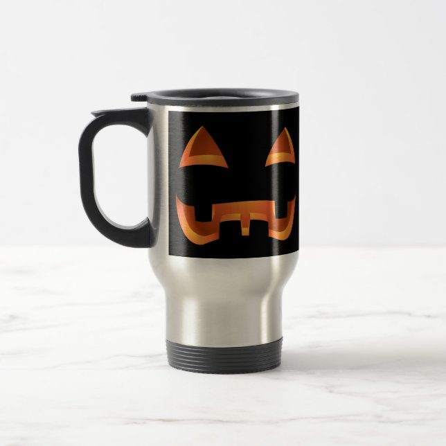 Jack-o-lantern Travel Mug Halloween Pumpkin Cups (Left)