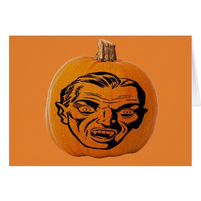 Jack o' Lantern Vampire Face, Halloween Pumpkin (Front Horizontal)