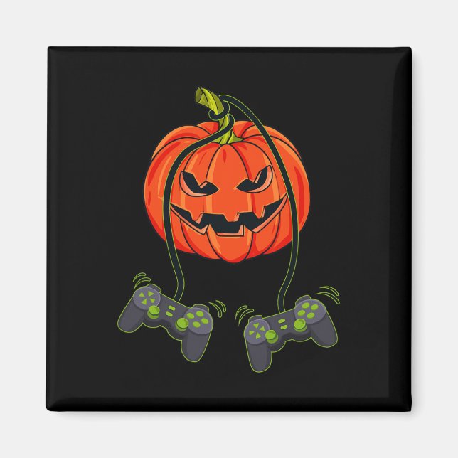 Jack O Lantern Video Gamer Controllers Halloween B Magnet (Front)