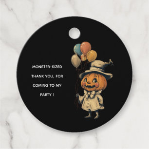 Jack o lantern w/Ballons Halloween Favour Tags
