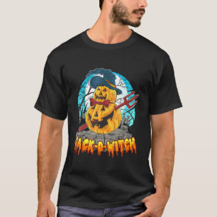 Jack O Lantern Witch And Scary Halloween Horror S T-Shirt