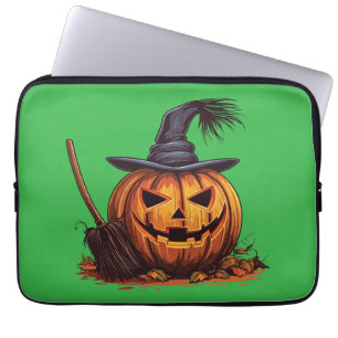 Jack O’ Lantern Witch – Classic Pumpkin Halloween Laptop Sleeve