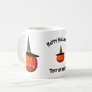 Jack O Lantern Witch Hat Halloween Personalised Coffee Mug