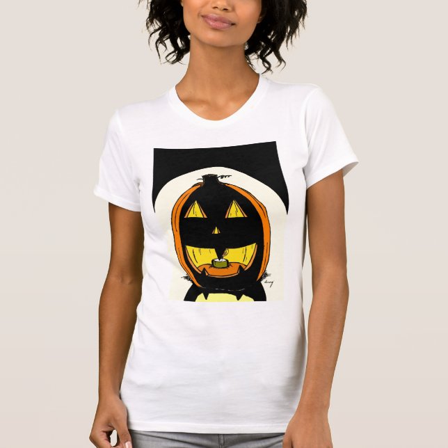 Jack o' Lantern Womens Casual Scoop T-Shirt (Front)