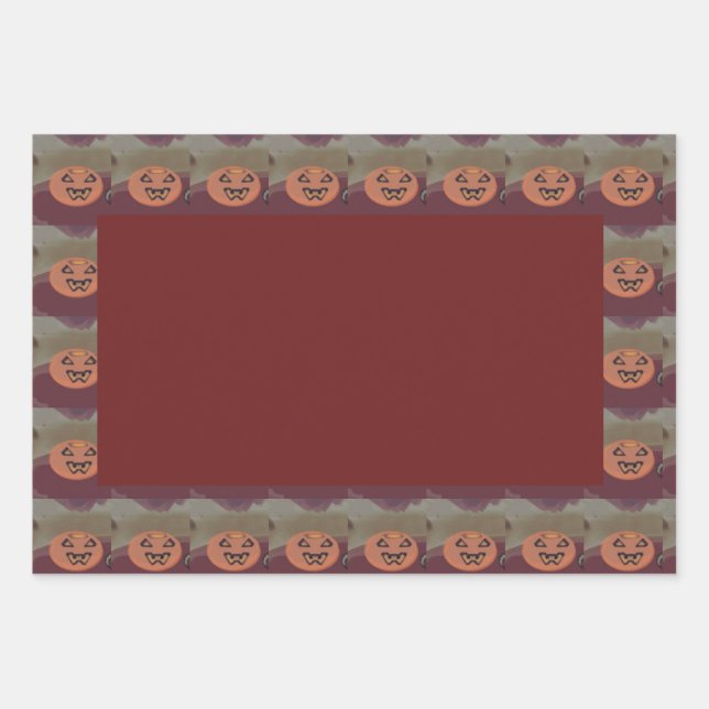 Jack O' Lantern  Wrapping Paper Sheet (Front)