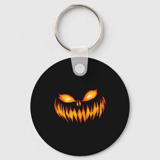 Jack O Lantern Y Carved Pumpkin Face Halloween Cos Key Ring (Front)