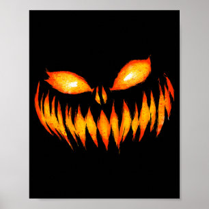 Jack O Lantern Y Carved Pumpkin Face Halloween Cos Poster