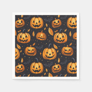 Jack-O-Lanterns and Bats Halloween Napkin