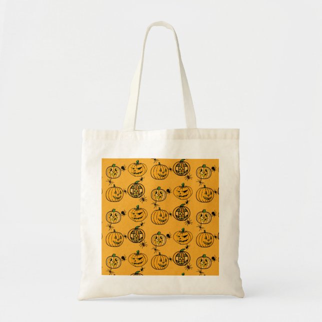 Jack-O-Lanterns and spiders Tote Bag (Front)