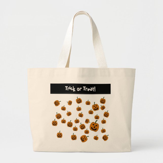Jack O' Lanterns background Large Tote Bag (Front)