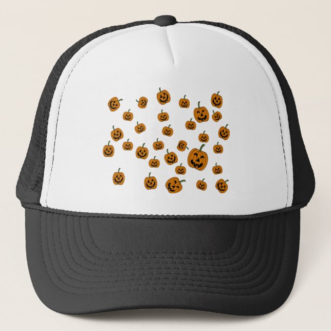Jack O' Lanterns background Trucker Hat (Front)