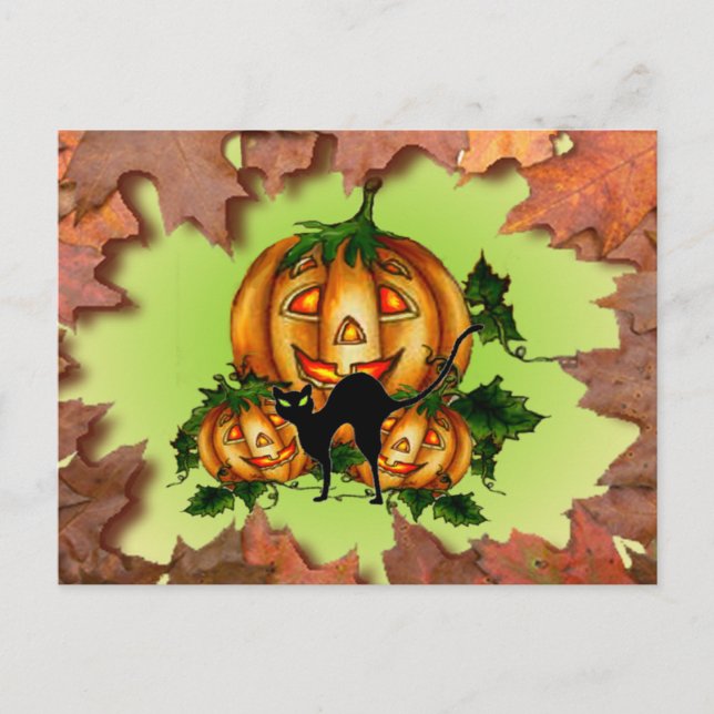 JACK-O-LANTERNS by SHARON SHARPE Postcard (Front)