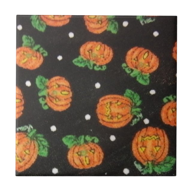 Jack O' Lanterns Ceramic Tile (Front)