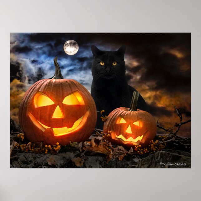 "Jack O' Lanterns & Jet" Poster (Front)