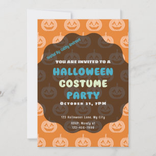 Jack-O' Lanterns Light and Dark Orange Halloween Invitation