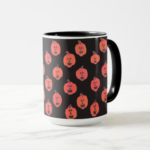 Jack-o-Lanterns on Black Mug
