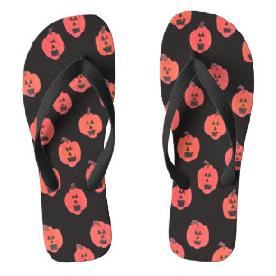 Jack-o-Lanterns on Black  Thongs
