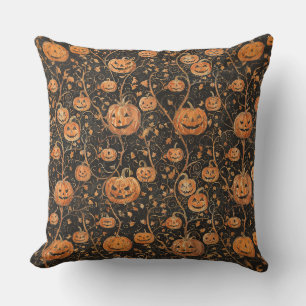 Jack-o-Lanterns on the Vine Cushion