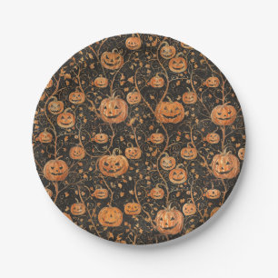 Jack-o-lanterns on the Vine Paper Plate