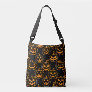 Jack-o-lanterns Pattern.Orange Black BG Crossbody Bag