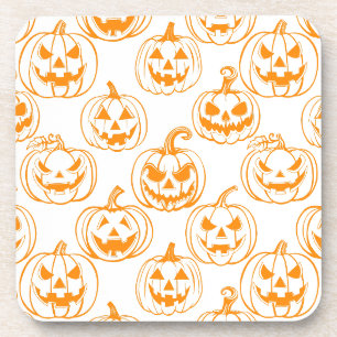 Jack-o-lanterns Pattern.Orange Coaster