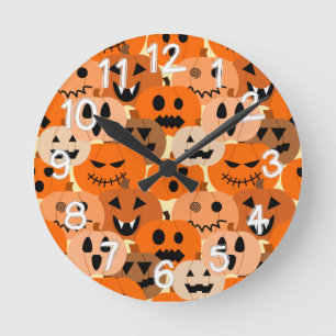 Jack-o-Lanterns Round Clock