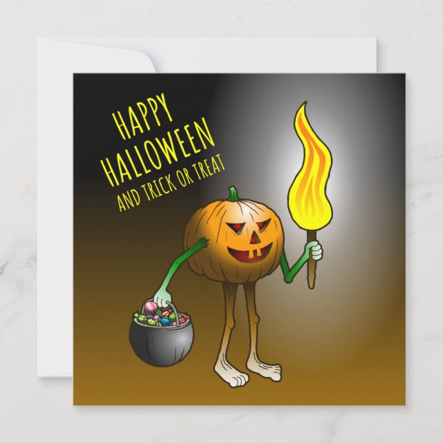 Jack-o-lanterns Trick or Treat Card (Front)