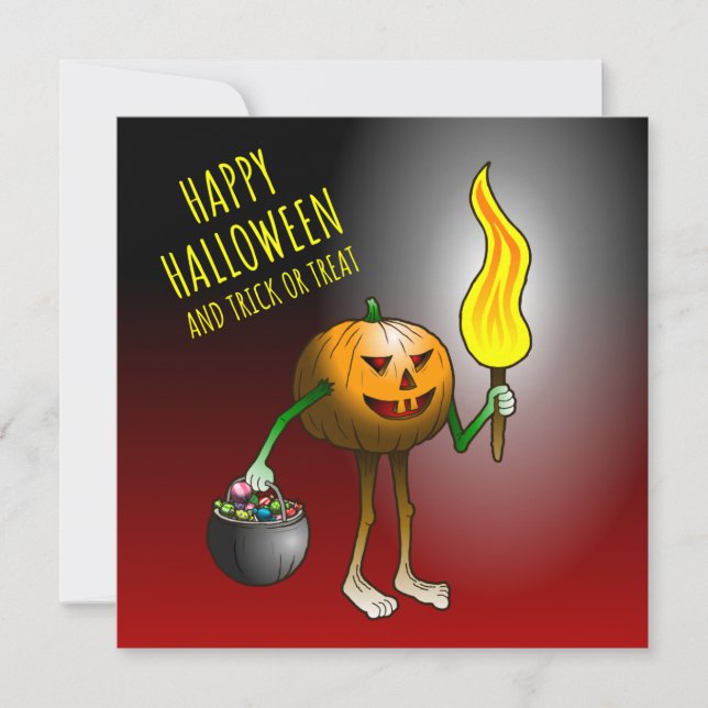 Jack-o-lanterns Trick or Treat Card (Front)