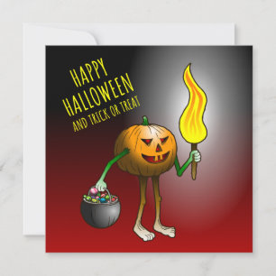 Jack-o-lanterns Trick or Treat Card