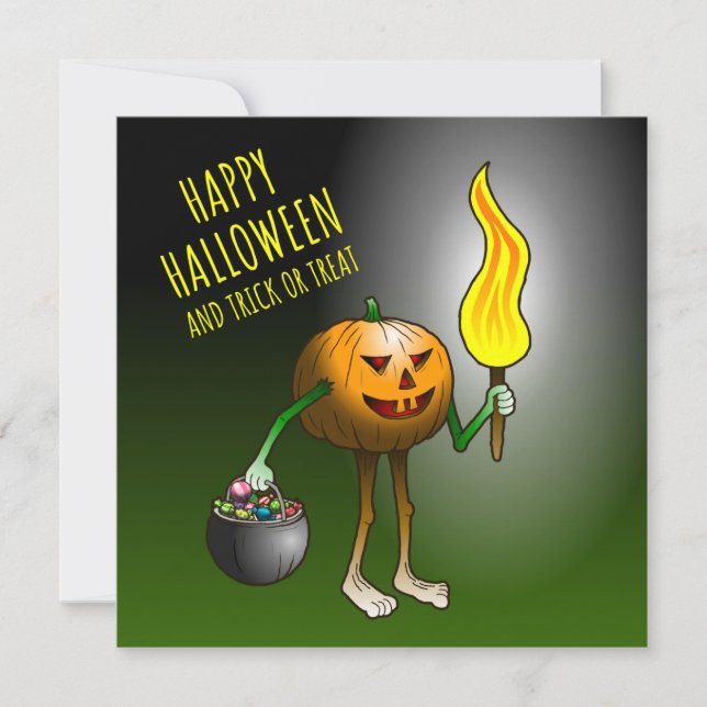 Jack-o-lanterns Trick or Treat Card (Front)