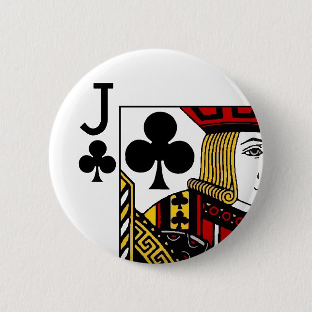 Jack Of Clubs Playing Card 6 Cm Round Badge (Front)
