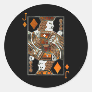 Jack Of Diamonds Playing Card Tee T Shirt Hallowee Classic Round Sticker
