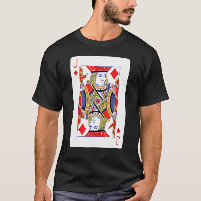 Jack Of Diamons Playing Card T-Shirt (Front)