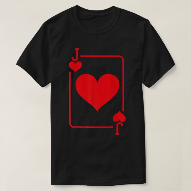 Jack of Hearts Playing Card Halloween Costume Red  T-Shirt (Design Front)