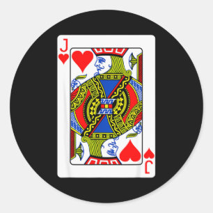 Jack Of Hearts Playing Card Valentine Costume Classic Round Sticker