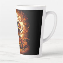 Jack-o'lantern and Witch Skeleton Latte Mug