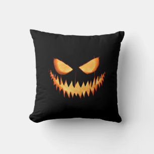Jack O'Lantern Face Halloween Throw Pillow