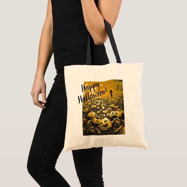 Jack O'Lantern Graveyard Tote Bag (Front (Product))