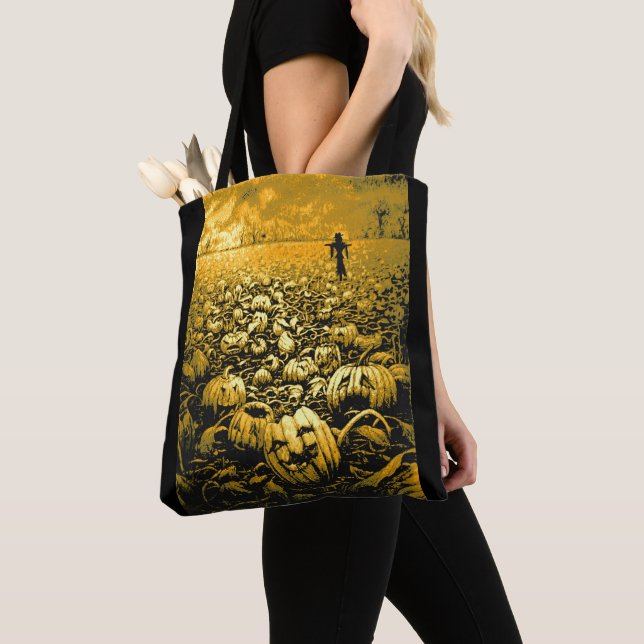 Jack O'Lantern Graveyard Tote Bag (Close Up)