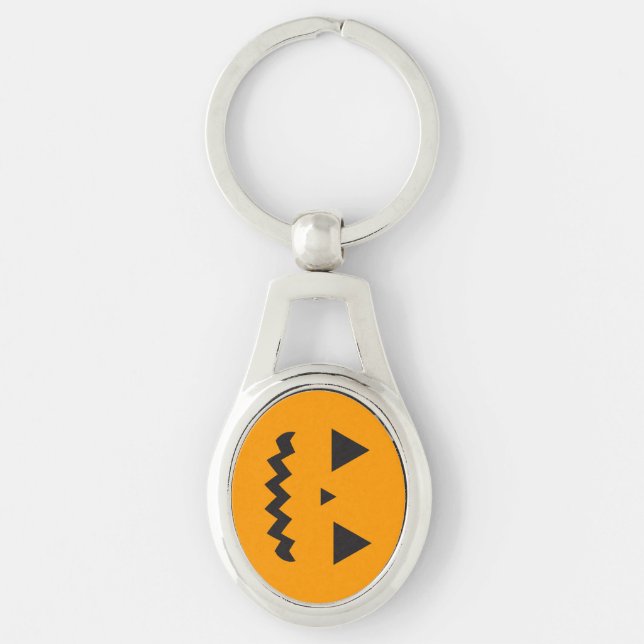 Jack O'Lantern Metal Keychain (Front)