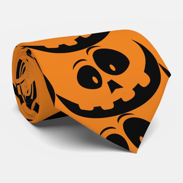 Jack O'lantern Smile Thunder_Cove Tie (Rolled)