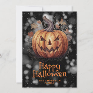 Jack O'Lantern Spooky Happy Halloween Card