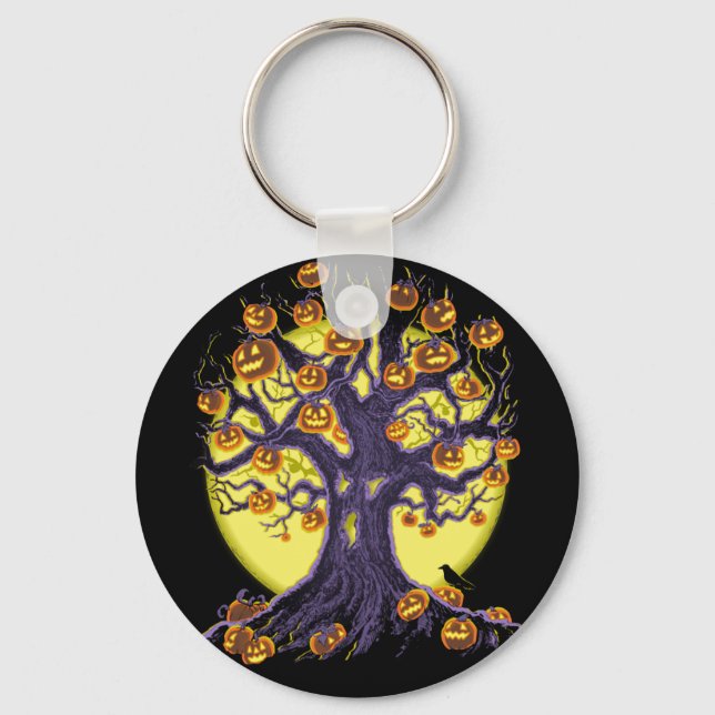 Jack O'Lantern Tree Key Ring (Front)