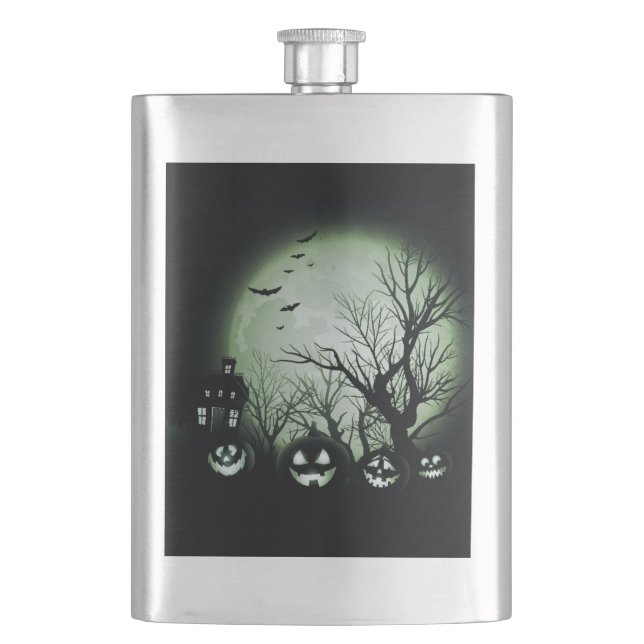 Jack O'Lanterns At Night Hip Flask (Front)
