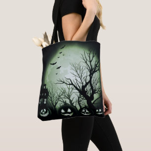 Jack O'Lanterns At Night Tote Bag
